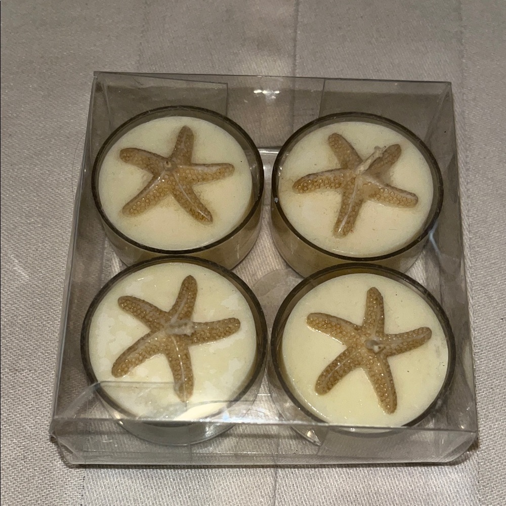 New Starfish Tealight Candle Set Of 4